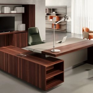 Bureaux modernes Estel : Ducale en version tout essence, sans bande en cuir