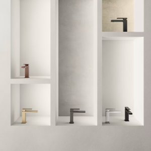 Le monotrou Mint en chrome photographié du dessus, poignée fermée