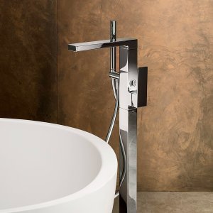 Douche Mint en Matt Gun Metal : pomme de tête carrée, bras mural et douchette