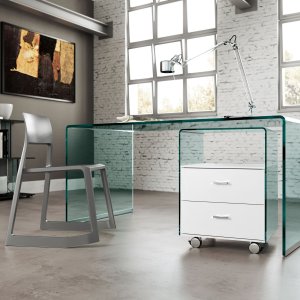 Bureau Rialto de FIAM Italia en verre courbé