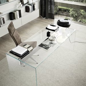 Flancs de cristal du bureau Air Desk de Gallotti & Radice