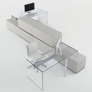 Cristal grigio Italia sur le bureau Air Desk