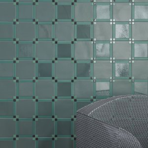 Motif Dot mat aux carrés brillants dans les angles
