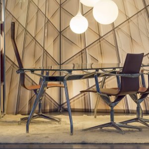 Kuna Chair en cuir brun foncé