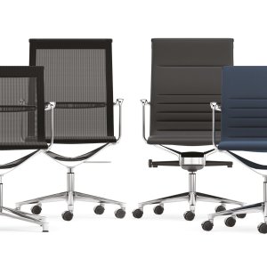 Una Chair à dossier haut en tissu gris soie