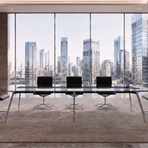 Table de réunion ronde UniTable d'ICF, un secteur