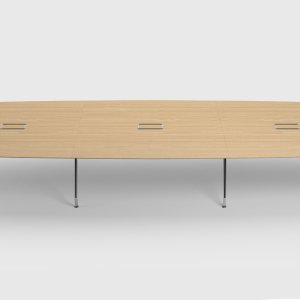 Plateau en verre laqué blanc au dos sur une table UniTable d'ICF