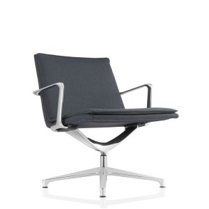 Valea Chair à dossier haut en tissu gris soie