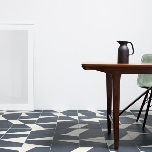 Motif Puzzle Anglesey bleu et blanc