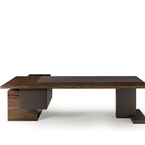 Portion de plateau revêtue de cuir sellier