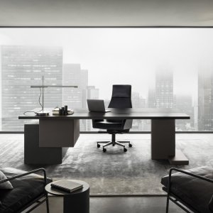 Joue laquée gris anthracite du bureau Inca