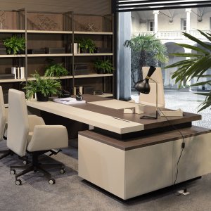 Bureau de direction Kefa d'i4Mariani en noyer flammé