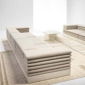 Canapés et assises lounge : composition d’angle Acamante de LaCividina
