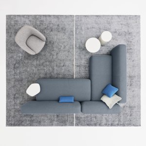 Canapé Suiseki en tissu déhoussable pour le contract