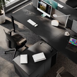 Pied loop chromé du bureau de direction 5th Element