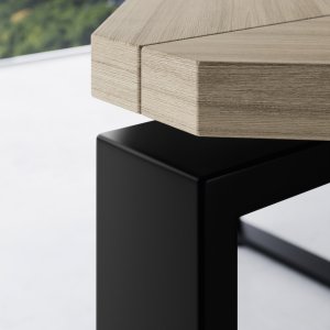 Conteneur wire management sous plateau de la table I-Meet avec prises schuko et données