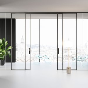 Connexion linéaire en polycarbonate transparent entre les vitrages Mood