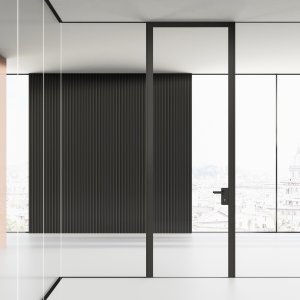 Cloison acoustique double vitrage Mood protégeant une salle du conseil