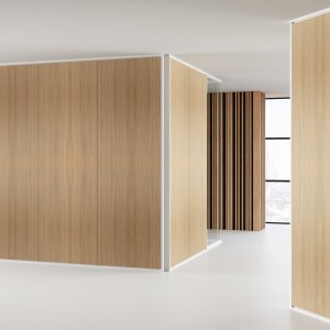 Cloison freestanding Mood de 222 cm définissant une salle sans toucher le plafond