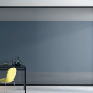 Cloison Simple Bold associant verre et panneaux bois