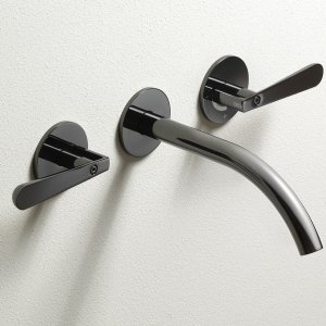 Ensemble de douche thermostatique Lutezia de Cea Design avec douchette et flexible gris soie