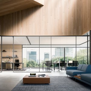 Cloisons de bureau en verre toute hauteur, système M1 M2 M3 — système Quadrifoglio