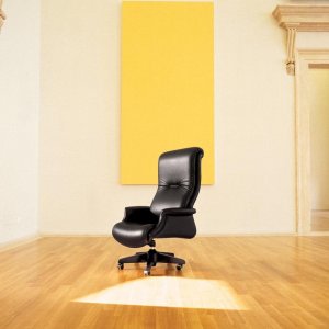 Fauteuil de direction G7 de Mascheroni à dossier haut en cuir naturel
