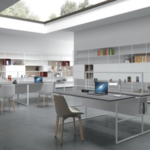 Bureau simple 20.Venti de MDF Italia au plateau Fenix mat