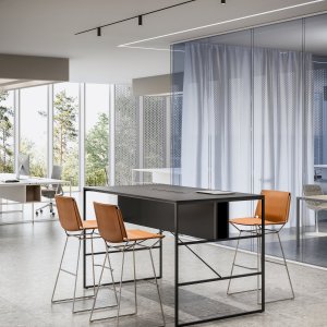 Rangement ouvert posé le long du flanc d'un bureau 20.Venti