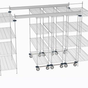 Étagère Super Erecta de Metro en finition Metroseal dans un espace de travail