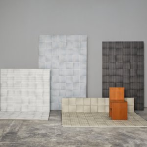 Mur de tisanerie en Aurore Light Green Grid L et uni
