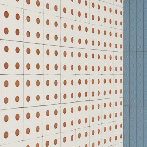Mur Bloc outdoor en terre cuite dans une cour