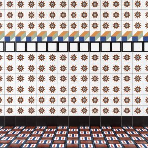 Carreau au motif Spring Terracotta, Mattonelle Margherita de Mutina, 20,5 x 20,5 cm