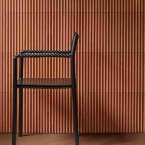 Détail des lattes Rombini Triangle Extra Small en Matt Red