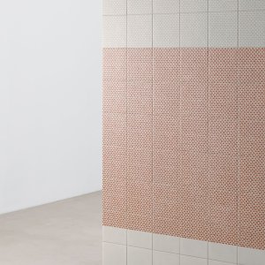 Motif Grainy White de Tape Mutina sur base blanche