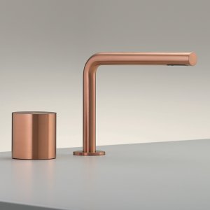 Mitigeur progressif Opus deux trous avec bec pivotant en Copper satiné