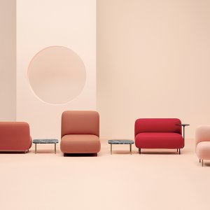La famille Buddy de Pedrali : poufs, îles, canapés et Buddyhub
