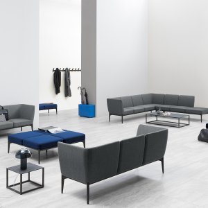 Canapé Social avec module d'angle en bout de rangée