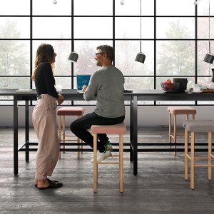 Table trapézoïdale Pigreco avec plateaux façonnés