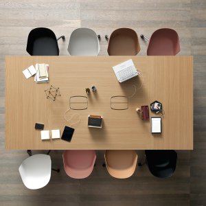 Table social Pigreco avec tabourets et repose-pieds