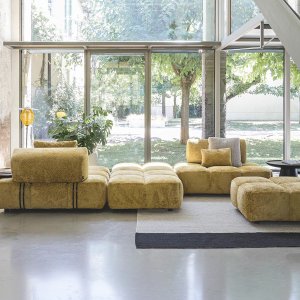 Vue latérale du canapé Flexteam Qubik, haut de 80 cm
