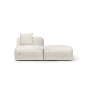 Module d’assise One Hundred avec dossier, 100 × 100 cm, en tissu clair