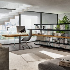 Studio aménagé avec le bureau Scrivania Air