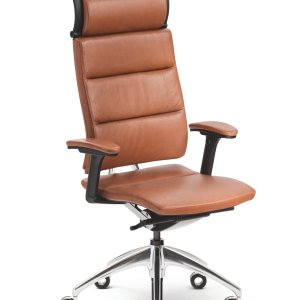 Piétement cinq branches en aluminium poli du fauteuil Open Up