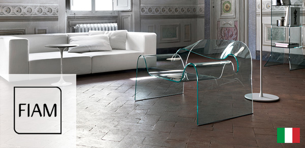 Mobilier en verre courbé Fiam