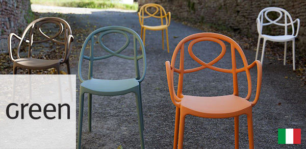 Green chaises