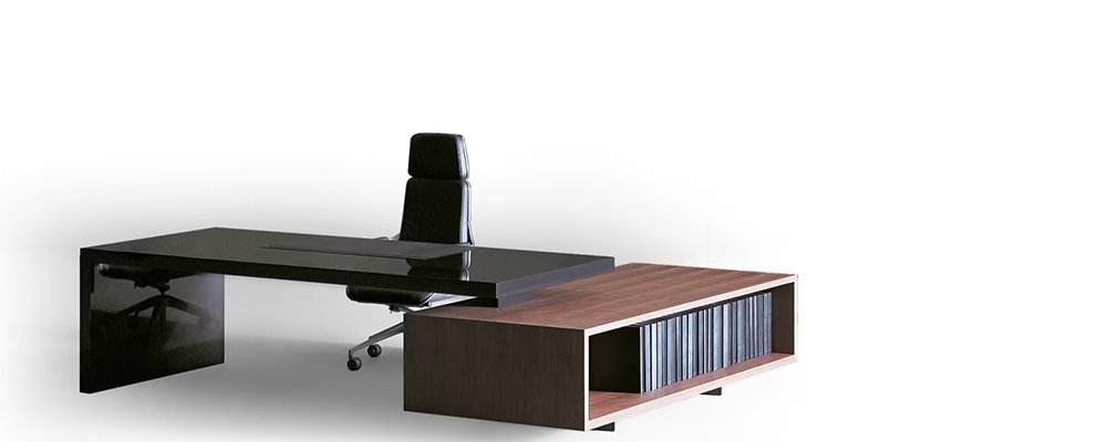 Bureau avec retour et crédence