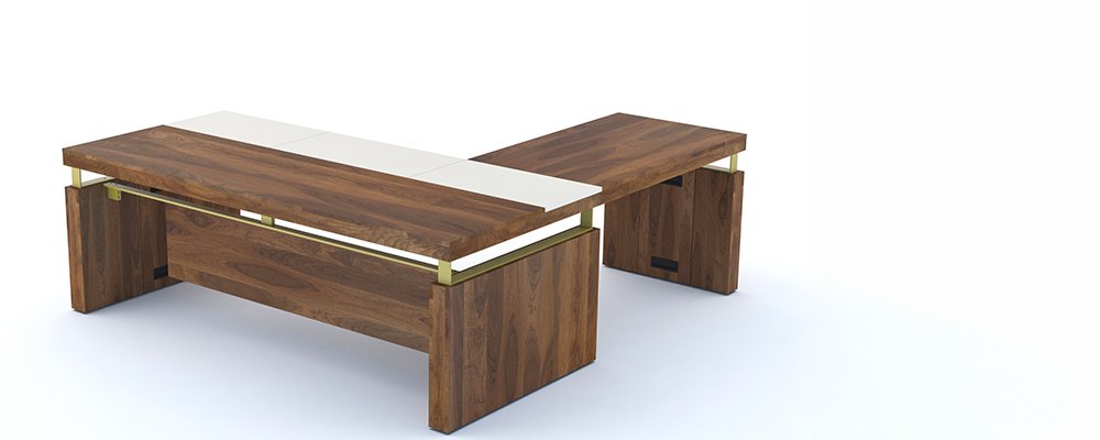 Bureau avec retour et crédence