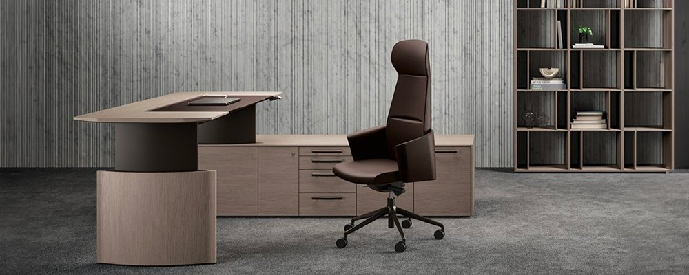 Bureau avec retour et crédence