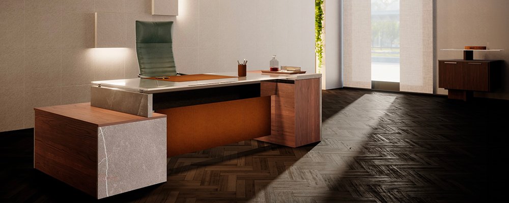 Bureau avec caisson